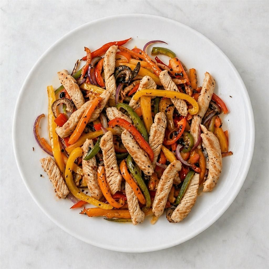Chicken fajitas.