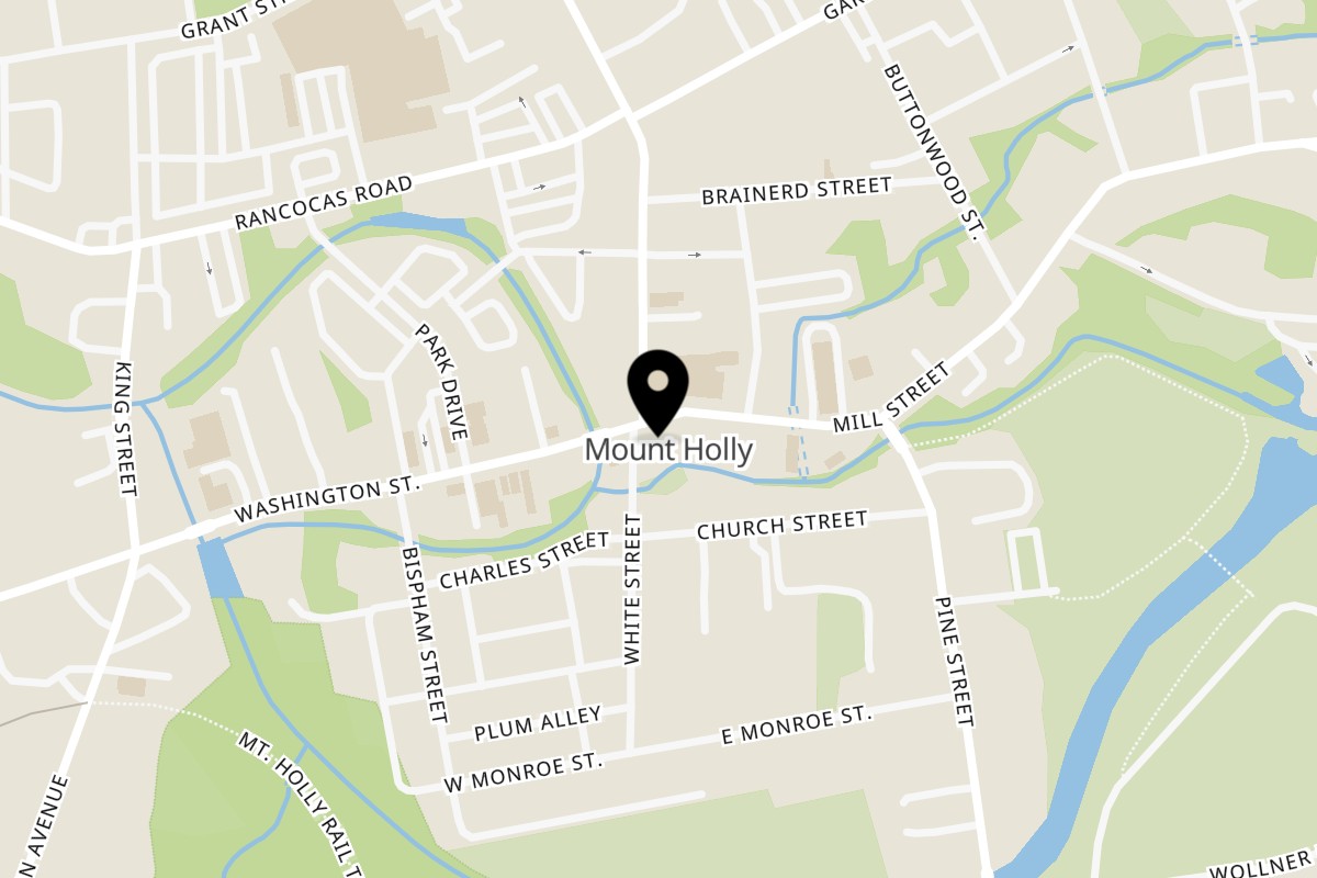 Map showing the location of B-UNOS Mt Holly on 4 Mill St in Mt Holly