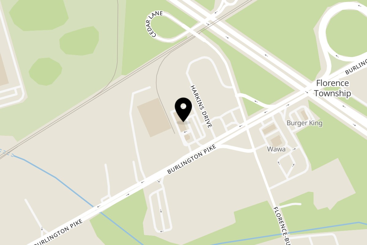 Map showing the location of B-UNOS Burlington on 2043 US-130 Suite 8 in Burlington